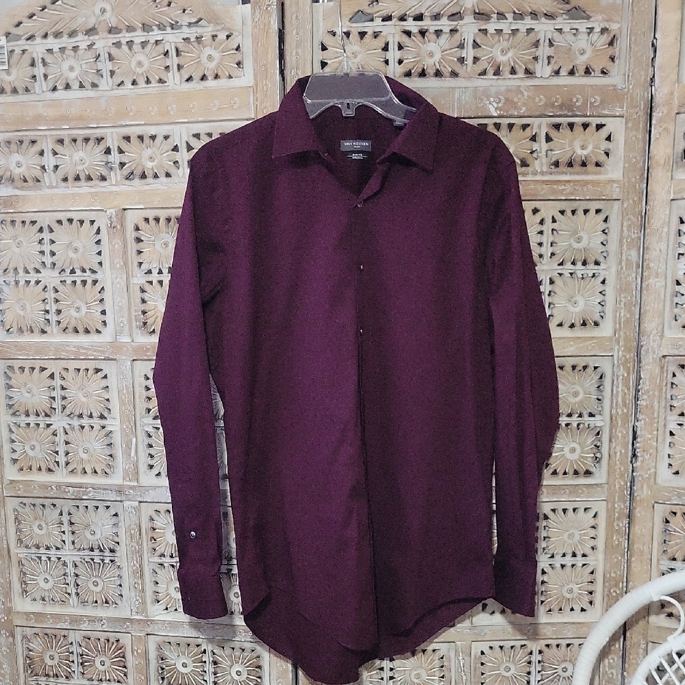 Van Heusen Deep Burgundy Purple Button Down Shirt